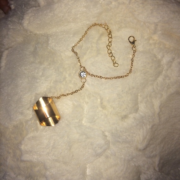 Gold Plated Crystal Bracelet Ring - Picture 6 of 6